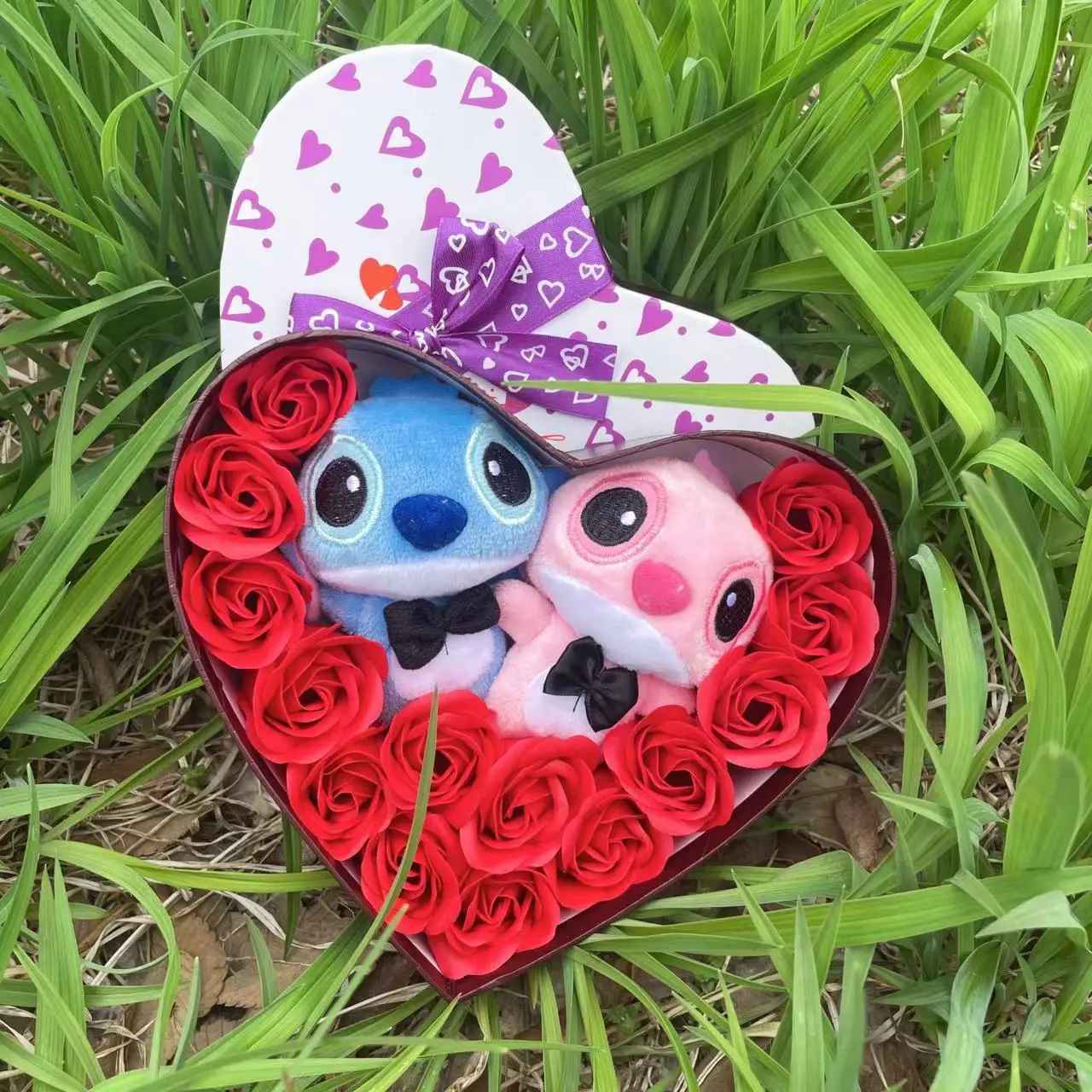 Bouquet Scatola cuore STITCH